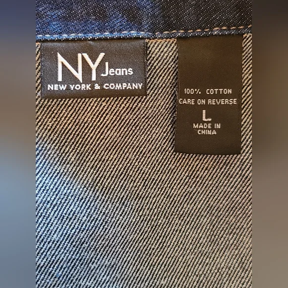 New York jean company size L dark denim jacket - Picture 9 of 9